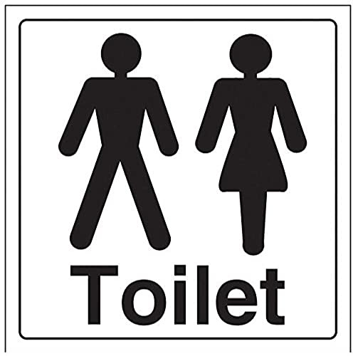 V Safety Gents/Ladies Toilet Door Sign - 150mm x 150mm - 1mm Rigid Plastic