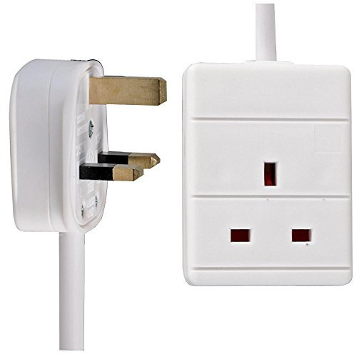 PRO ELEC - Extension Lead, 1 Socket, 0.5 Metres (White)