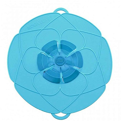 Kochblume L Ø14-24cm | Silikon Überkochschutz | Spritzschutz | Universaldeckel | Premium-Silikon | Hitzbeständig | Spülmaschinenfest | Farbe: türkis
