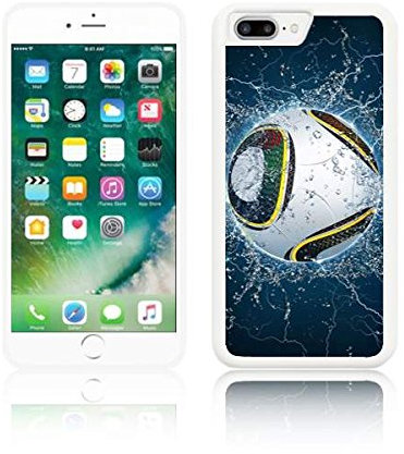 Jackster Trading Ltd TPU Silicone 'Yellow Soccer Football' Case for Apple IPHONE Silicone (iPhone 8, WHITE)
