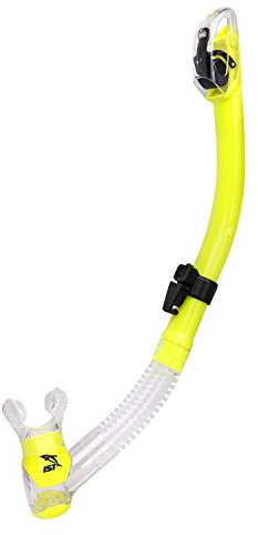 IST SN-204 Dry Top Schnorchel mit hypoallergenem Silikon, Spritzschutz & Flexschlauch zum Tauchen & Schnorcheln (Gelb)
