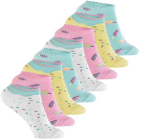 Footstar Kinder Sneaker Socken (8 Paar) Bunte Kurzsocken für Mädchen & Jungen - Pastell Mix 27-30