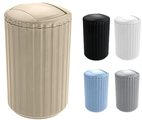 WK Alstar 3Ltr Compact Bathroom Bin/Small Swing Bin (Biege)