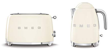Venker A Smeg KLF03CRUK 1.7Ltr - 3kw Kettle and TSF01CRUK 2 Slice Toaster Set in Cream…
