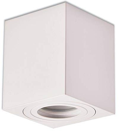 Aufbaurahmen weiß IP44 eckig GU10 für Aufbauleuchte - Aufbaustrahler für Bad und Außenbereich 95x80x80mm - für LED und Halogen Leuchtmittel - Einbau-Strahler Rahmen
