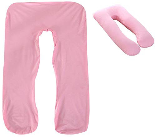 Sobeta Schwangerschaftskissenbezug, U-förmig, bequem, multifunktional, Abnehmbarer Kissenbezug, ideal für den zukünftigen Mutterschlaf, 140 x 80 cm
