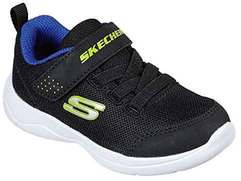Skechers SKECH-STEPZ 2.0 MINI WANDERER, Zapatillas para Niños, Black Textile/ Synthetic/ Blue & Lime Trim, 27 EU