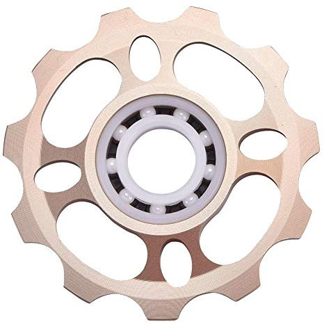 Keenso Umwerfer-Umlenkrolle, Aluminium-abgedichtete Lager-Stützräder Teile Umwerfer-Umlenkrolle Scram-Teile für Fahrräder(Gold