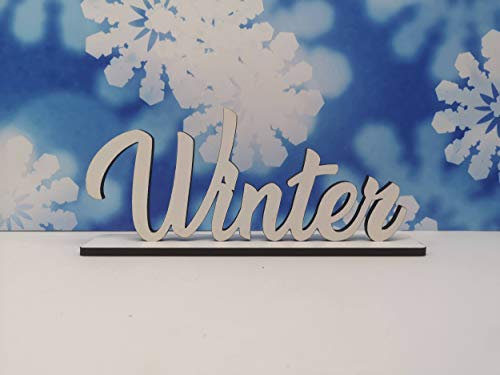 KE-Partyzubehör Schriftzug Winter aus Holz in weiß optional auch mit Aufsteller