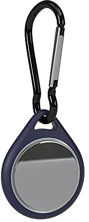EAZY CASE - Schlüsselanhänger für AirTag Hülle Blau Silikon AirTags Schutzhülle Tracker Keychain mit Karabiner Schwarz geeignet auch als Air Tag Anhänger für Hunde, Katzen, Kinder