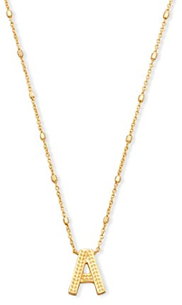 Kendra Scott Letter A Pendant Necklace for Women, Fashion Jewelry, 14k Gold-Plated Brass, Gold Metal, Letter A