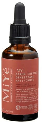 MiYé | Serum pousse cheveux, anti chute et densifiant | Sans rinçage | Keratine, Aloe vera, Gingko Biloba et pousse de pois | 50ml, 1 mois