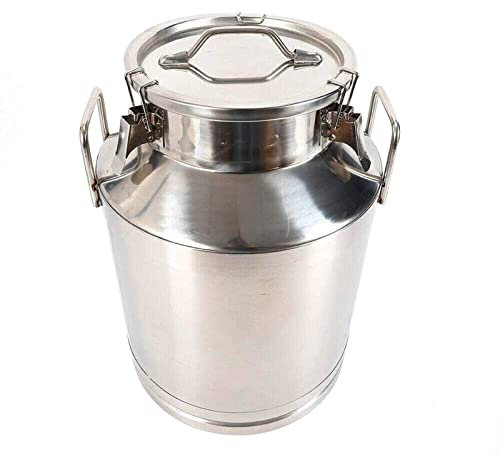 Adima Schwerlast Bauernhof Milchkanne, 304 Edelstahl Milchkanne Weinkübel Milchtopf Milchtransporteimer Ölfass Teedose Milchflasche Silikondichtungstank,60L