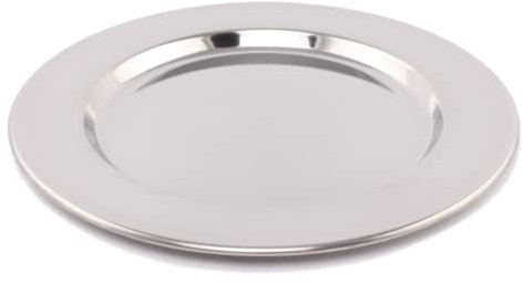 Platzteller 1 Stück Edelstahl Silber Ø 30 cm - Unterteller Dekoteller für Hochzeit, Weihnachten - wiederverwendbar - B-Ware