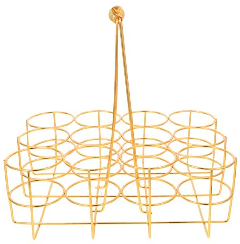 BESPORTBLE Beer Storage Rack Basket 12 Bottle Beer Holder with Handle Portable Rack Carrier for Bar Ktv Home Party Beverage Storage 11.41 X 8.66 X 11.22 in