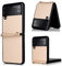 GOGME Cover per Samsung Galaxy Z Flip 3 (Z Flip3) 5G, Ultra Sottile TPU Flessibile Pelle Sintetica Protezione Custodia con Cordino, Anti-Slip Antiurto Resistente Case - Rosa