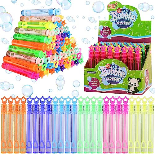 48 Stück Seifenblasen Kinder, Seifenblasen Nachfüllflasche, Seifenblasen Stäbe Hochzeit, Wedding Bubbles Spielzeug, Kindergeburtstag Bubble für Hochzeit Geburtstag Garten Outdoor Party (Sterngriff)