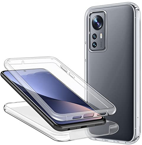 ZYIMOU Hülle für Xiaomi 12 / Xiaomi 12X Handyhülle 360 Grad, Transparent Full Schutz Kratzfest Dünn Durchsichtige Case Silikon Schutzhülle, Hart PC Zurück + Weich TPU Vorderseite