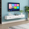 Vendics Wandfernsehgerät Modernes Schwimmendes Fernsehgerät, Wandmontiertes Unterhaltungszentrum Mit Kabel, Wohnzimmer-Schlafzimmer-Set-Top-Box-Halterung, 47.2 * 9.84 * 7In/a/a