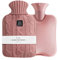 OliviaLiving Sac à eau chaude Bouillotte 2 litres chauffante et rechargeable avec housse en tricot pour soulager la douleur thérapie par le froid chaud