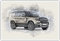 CanvasArts Watercolor Sketch Aquarell - Poster - Auto Artwork Modern Art Wandbild SUV Geländewagen kompatibel zu Landrover Defender (100 x 70 cm, Poster, Landrover Defender)