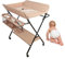 Homewell Baby Wickelkombi Wickelkommode, Mobile Wickeltisch Klappbar, mit Wickelauflage, Sicherheitsgurt, Ablagefächern, süßem Muster und Höhenangabe, Stabil und Bequem (Rosa-Licht)