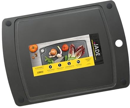 JADE Gourmet Gripper Schneidebrett aus laminierter Holzfaser, mit Flüssigkeitsauffangrille, rutschfeste Füße, geeignet für alle Lebensmittel (44 x 32,5 cm)