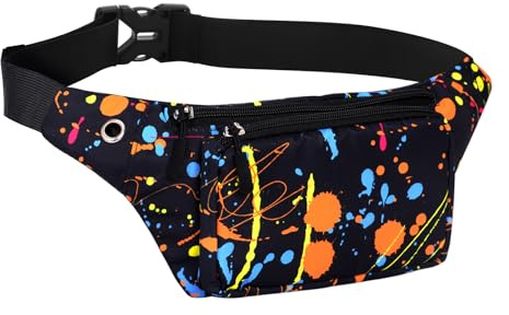 Sport Bauchtasche Unisex Leichte Gürteltasche Hüfttasche mit Verstellbarem | Gürtel und Kopfhöreranschluss für Damen Herren Outdoor Reisen Wandern Joggen Radfahren Laufen