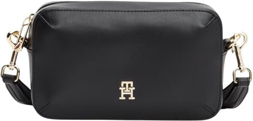 Tommy Hilfiger Damen Crossbody Bag Tasche Chic Flap Crossover Klein, Schwarz (Black), Einheitsgröße