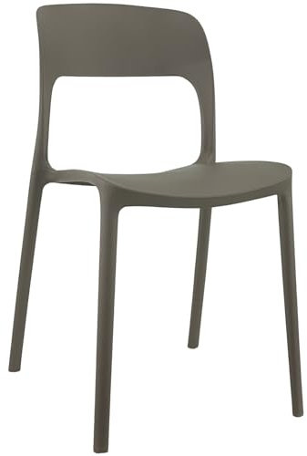 Marvin Sedia In Polipropilene Marte Ergonomica Arredo di Design Esterno e Interno da Giardino Impilabile Sedie Moderne Resistenti per Cucina Terrazzo Locali Commerciali (Tortora, 1)