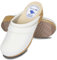 BeComfy Sabots en Cuir pour Femme Mules à Talons en Bois Étoiles Fleurs Colorées Bleu Blanc 35-41 EU (Blanc, 37 EU)