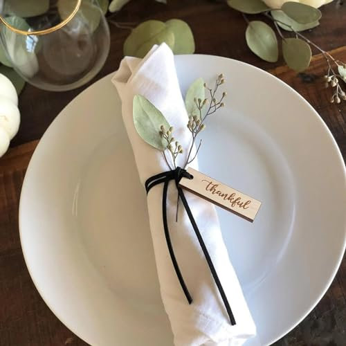 Personalisierte gravierte Namensschilder aus Holz, Serviettenring, Hochzeit, individuelle Namen, Holzetiketten, Serviettenringe, Weihnachten, Hochzeit, Taufe, Holz-Namensschilder, Tischdekoration (20