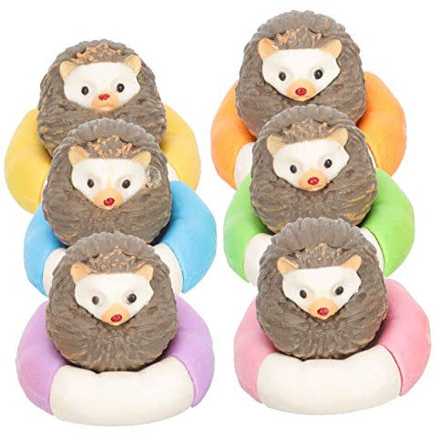 Zerodeko 6St Igel DIY Ornamente Igelspielzeug für Kinder Mini-Harztiere Dekor Christbaumschmuck Mikro-Igel-Ornamente Igel Geschenke Weihnachtsbaum Statue Igel liefert Zubehör Modell PVC