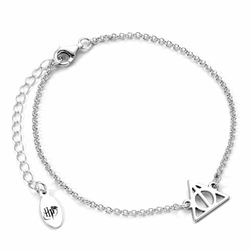 Harry Potter Deathly Hallows Frauen Armband silberfarben 925er Sterling Silber Fan-Merch, Filme