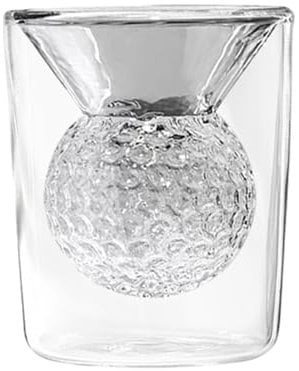 Verre à shot pour balle de golf, verres à vin innovants de 200 ml, verres à double paroi avec balle de golf en forme , verres à whisky en forme de balle de golf intégrés uniques