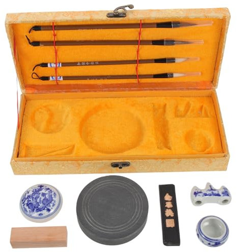 CIMAXIC Tintenstift-set Für Schülerkalligraphie Schreibpinsel Tragbarer Tintenstein Lerntintenpinsel Geschenkbox Für Chinesische Schreibwerkzeuge