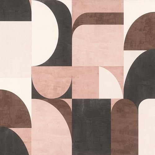 Rasch Tapeten 866551 - Vliestapete mit grafischem Design in Rosa, Hellgrau, Weiß, Altrosa, Schwarz und Braun aus der Kollektion Symphony - 10,05 m x 0,53 m (LxB)