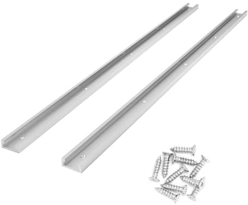 QWORK® 2 Pezzi 800 mm T-Slot Track in Lega di Alluminio, T-Track con Viti Autofilettanti per Router Table Saw per Falegname,