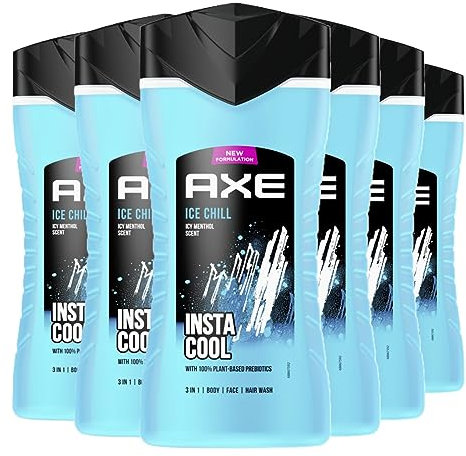AXE - Gel douche et shampooing 3-en-1 - Ice Chill 400 ml - Pack économique 6 x400 ml