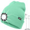 ATNKE LED Mütze mit Licht, USB Typ C Wiederaufladbare 4 LED Beleuchtete Laufmütze Extrem Heller Lampe Winter Warme Stricken Mütze für Herren und Damen Geschenke/Fruit Green