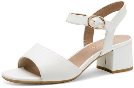 Jana Damen Sandalen mit Absatz Vegan mit Klettverschluss, Weiß (White), 38 EU