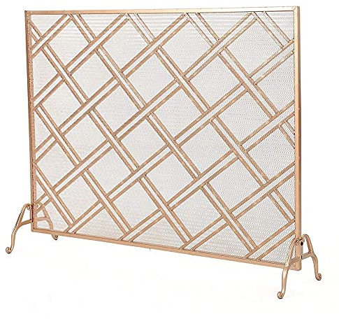 LMAYYLD Große, Flache Kaminschutzgitter, kindersicher, robuster Feuerfunkenschutz aus Schmiedeeisen mit Netz für Herd/Gasfeuer/Holzfeuerung, 110 x 26 x 88,5 cm It's so Kind of You