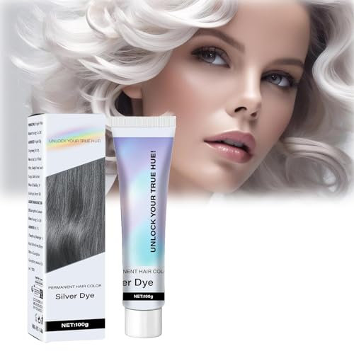 Perfekt Silber Grau Haartönung Temporäre Haarfarbe, Instant Hair Cream Mud Natürliche Frisur Pomade, Frauen Styling Haartone Wax, Haar Wachs für Party Cosplay Halloween Weihnachten (1 Stück, 100g)