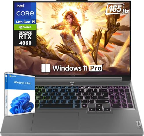 Lenovo Legion 5i - Computer portatile da gioco da 16, WQXGA 165Hz, Intel i9-14900HX di 14a generazione, DDR5 da 64 GB, SSD da 1 TB, GeForce RTX 4060 8 GB, KB retroilluminato, WiFi 6E, webcam 1080p
