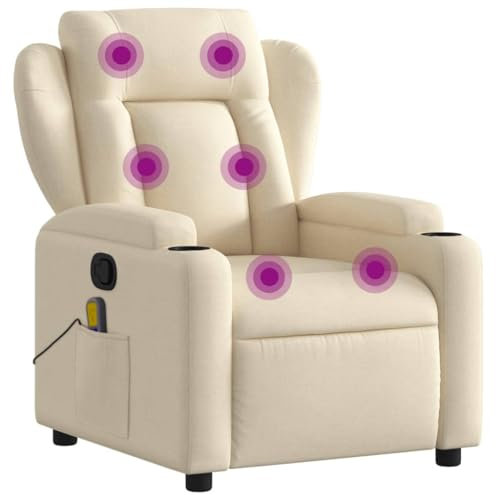 Hommdiy Massagesessel Massagestuhl, Freizeitstuhl Creme Stoff