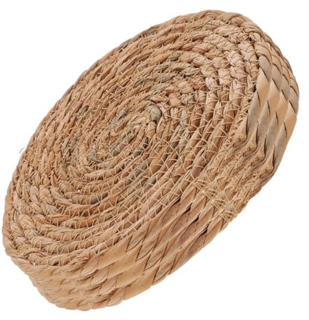 JECOMPRIS 4pcs Natural Seagrass Coasters Handwoven Round Mats Heat Resistant Antislip for Tea Sets Coffee Table Dining Room Kitchen 12cm