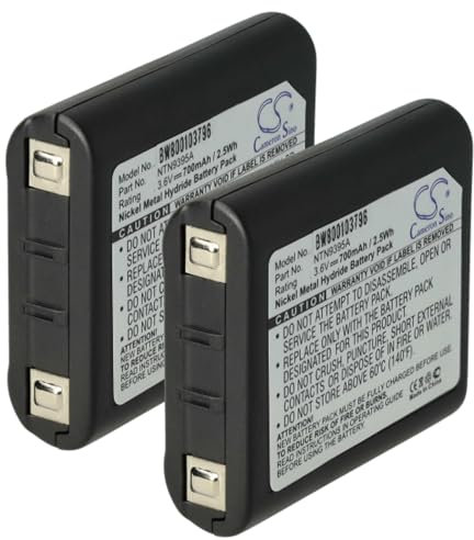 vhbw 2X Batterie Compatible avec Motorola Talkabout T6550, T800, T8500, T6530, T82, T82 Extreme, T7100 Radio Talkie-walkie (700mAh, 3,6V, NiMH)