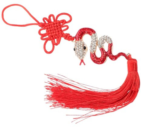 VINTORKY Rhinestone Schlangen Autoanhänger Chinesisches Neujahrsflair Alloy Glücksbringer Dekoration Auto Rückspiegel Hängend Vielseitig Schmuck Geschenk Für Wohlstand