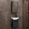 Planetmöbel Waschbecken mit Unterschrank 40 cm inkl. Keramikwaschbecken und Spiegelschrank, Gäste WC Badmöbel Set, anthrazit matt
