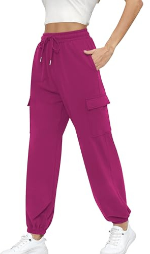 Missufe Pantalon de sport pour femme - Pantalon de jogging - Pantalon de survêtement - Lounge Cinch-Bottom - Pantalon de loisirs - Avec poches